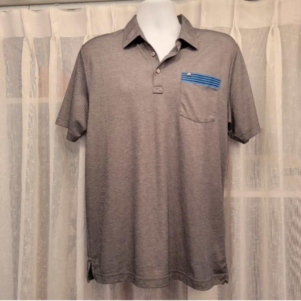 Travis Mathew Grey Polo with Pocket Size Medium NWOT
